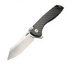 CJRB Cutlery Kicker J1915-CF, 3.52" D2 Steel Stonewash Plain Blade, Carbon Fiber Handle