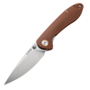 CJRB Cutlery Small Feldspar J1912S-BNC, 3.0" D2 Steel Stonewashed Plain Blade, Contoured Brown G-10 Handle