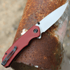 CIVIVI Brazen Folding Knife (C2023B)- 3.46" Stonewashed 14C28N Drop Point Blade, Burgundy G-10 Handle
