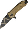 Extrema Ratio MFO Folding Knife EX133MFO, 2.5" N690 Desert Warfare Plain Blade, Tan Aluminum Handle