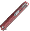 CRKT Stylus A/O (CRK820BXP) 3.18" Sandvik 12C27 Satin Drop Point Plain Blade, Red Aluminum Handle