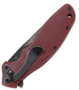 CRKT Shenanigan Spring Assisted Flipper K800RKP, 3.35" 1.4116 Stainless Steel Black Stonewashed Plain Blade, Maroon GRN Handles