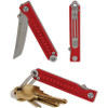 StatGear Pocket Samurai Folding Knife STAT106, 2.1" 44OC Satin Plain Blade, Red Aluminum Handle