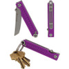 StatGear Pocket Samurai Folding Knife STAT105, 2.1" 44OC Satin Plain Blade, Purple  Aluminum Handle