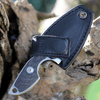 MKM - Maniago Knife Makers, Mikro 2 Fixed Blade MKMR02CF, 2" Bohler M390 Stonewashed Plain Blade, Black Carbon Fiber Handle