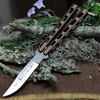 Bear & Son Cutlery 30th Anniversary Butterfly Knife (ANN114CV) 4.25" 440 Stainless Steel Satin Clip Point Plain Embellished Blade, Copper Vein Zinc Handle