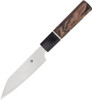 Spyderco Itamae Petty Paring Knife K15GPBNBK, 4.5" SUS410 Satin Plain Blade, Burl G-10 Handle