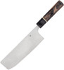Spyderco Itamae Nakiri Cleaver Knife K17GPBNBK, 7.2" SUS410 Satin Plain Blade, Burl G-10 Handle
