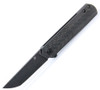 Kansept Knives Foosa (KT2020T3) 3.06" 154CM Stonewashed Tanto Plain Blade, Twill Carbon Fiber Handle