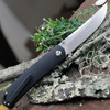 Kansept Knives Hazakura (KT1019C1) 3.54" 154CM Stonewashed Clip Point Plain Blade, Black G-10 Handle