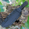 Bastinelli Creations Montana Fixed Blade BAS225, 6.5" N690 Black Plain Blade, Black Kraton Handle, Black Kydex Sheath