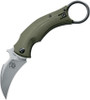 Bastinelli Creations Black Bird Folding Knife BAS210G, 2.3" N690 Stonewashed Plain Blade, Green G-10 Handle