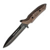 Viper Knives Fearless Fixed Blade 4020CM, 6.0" Sleipner Black PVD Coated Single Edge Dagger, Brown Canvas Burlap Micarta Handles, Kydex Sheath