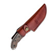 Ontario Knife Co. Hiking Knife 8187, 3.4" 420HC Satin Plain Blade, Brown & Black Micarta Handle, Brown Leather Sheath