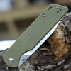 QSP Parrot (QS102G) 3.25" D2 Satin Spear Point Plain Blade, Green Micarta Handle