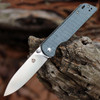 QSP Parrot (QS102F) 3.25" D2 Satin Spear Point Plain Blade, Denim Micarta Handle