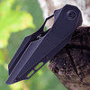 Kansept Knives Genesis (K1010A3) 3.62" CPM-S35VN Black Stonewashed Tanto Plain Blade, Black Titanium Handle