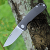 PMP Knives & Maxace Harmony PMP006, 3" Bohler M390 Stonewashed Drop Point Blade, Dark Gray Titanium Handles