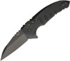 Hogue X1 Microflip (HO24166) 2.75" 154CM Black Wharncliffe Plain Blade, Matte Black Aluminum Handles