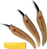 Flexcut 3-Knife Starter Set. Includes KN12 Cutting Knife, KN13 Detail Knife, KN14 Roughing Knife