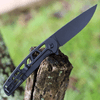 CIVIVI Perf Folding Knife (C20006-B)- 3.12" Blackwashed Nitro-V Drop Point Blade, Black Stainless Steel Skeletonized Handles