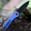 CIVIVI Elementum Folding Knife (C907X)- 2.96" Blackwashed D2 Drop Point Blade, Blue G-10 Handles