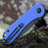 CIVIVI Elementum Folding Knife (C907X)- 2.96" Blackwashed D2 Drop Point Blade, Blue G-10 Handles