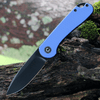 CIVIVI Elementum Folding Knife (C907X)- 2.96" Blackwashed D2 Drop Point Blade, Blue G-10 Handles