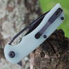 Kansept Knives Kryo KT1001A5, 3.6" D2 Black Stonewashed Plain Blade, Jade G-10 Handles