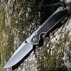 Chris Reeve Large Sebenza 31 Bog Oak Inlay, 3.61" CPM MagnaCut Stonewashed Drop Point Blade, Glass Blasted Handle (L31-1100)