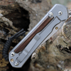 Chris Reeve Large Sebenza 31 Glass Blasted Titanium Macassar Ebony Inlay, 3.61" CPM MagnaCut Stonewashed Drop Point Blade (L31-1116)