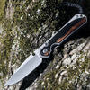 Chris Reeve Small Sebenza 31 Macassar Ebony Inlay, 2.99" CPM MagnaCut Stonewashed Drop Point Blade, Glass-Blasted Handle  (S31-1116)