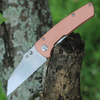 Kansept Knives Main Street (KT1015B5) 3.36" 154CM Stonewashed Wharncliffe Plain Blade, Red Copper Handle