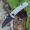 Kansept Knives Little Main Street (KT2015A7) 2.26" 154CM Black Wharncliffe Plain Blade, Jade G-10 Handle