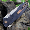 CRKT Avant (CR4620) 3.18" 8Cr14MoV Satin Drop Point Plain Blade, Black Woven Texture Carbon Fiber and Black G-10 Handle