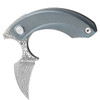 Bestech Knives Strelit BT2103I, 2.19" Damascus Reverse Hawkbill Plain Blade, Blue Stonewashed Titanuim Handles