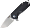 Kubey Chubby KU203A, 2.75" D2 Sandblast Plain Blade, Black G-10 Handles