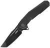 Kubey Carve KB237D, 3.6" D2 Black Titanium Coated Blade, Black G-10 Handles
