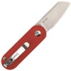 Kizer Cutlery Mini Bay (KI2583A2) 1.88" CPM-S35VN Satin Sheepsfoot Plain Blade, Red White and Black G-10 Handle