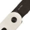 Kizer Cutlery Mini Bay (KI2583A1) 1.88" CPM-S35VN Blackwashed Sheepsfoot Plain Blade, Black and White G-10 Handle