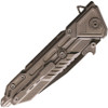 Maxace Knives Mammoth 4.33" Vanadis Black Drop Point Blade, Grey Ti Handles - MM01