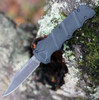 Boker Plus Kalashnikov Bowie OTF (06EX350) 3.5" D2 Stonewashed Clip Point Plain Blade, Black Aluminum Handle with Double-Action Thumb Slide