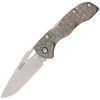 Kizer Titanium Lockback (KI3306) 3.5" AUS-8 Stonewashed Drop Point PLain Blade, Titanium Handle