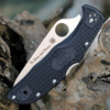 Spyderco Endela "Thin Blue Line" - 3.41" VG-10 Satin Partially Serrated Drop Point Blade, Black FRN Handle