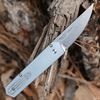 Boker Plus USA Kwaiken Compact Automatic (01BO253) 3.07" 154CM Satin Straight Back Plain Blade, Gray Aluminum Handle with Push Button Open