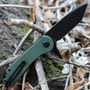 CIVIVI Elementum Folding Knife (C907T-E)- 2.96" Blackwashed D2 Tanto Blade, Green Micarta Handles