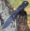 CIVIVI Elementum Folding Knife (C907C-DS1)- 2.96" Damascus Drop Point Blade, Shredded Carbon Fiber and Golden Shred Handles