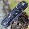 CIVIVI Elementum Folding Knife (C907C-DS1)- 2.96" Damascus Drop Point Blade, Shredded Carbon Fiber and Golden Shred Handles