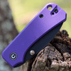 CIVIVI Baby Banter Folding Knife (C19068S-4)- 2.34" Blackwashed Nitro-V Drop Point Blade, Purple G-10 Handles