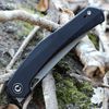 CIVIVI Lazar Folding Knife (C20013-1)- 3.31" Stonewashed 10Cr15CoMoV Trailing Point Blade, Black G-10 Handle